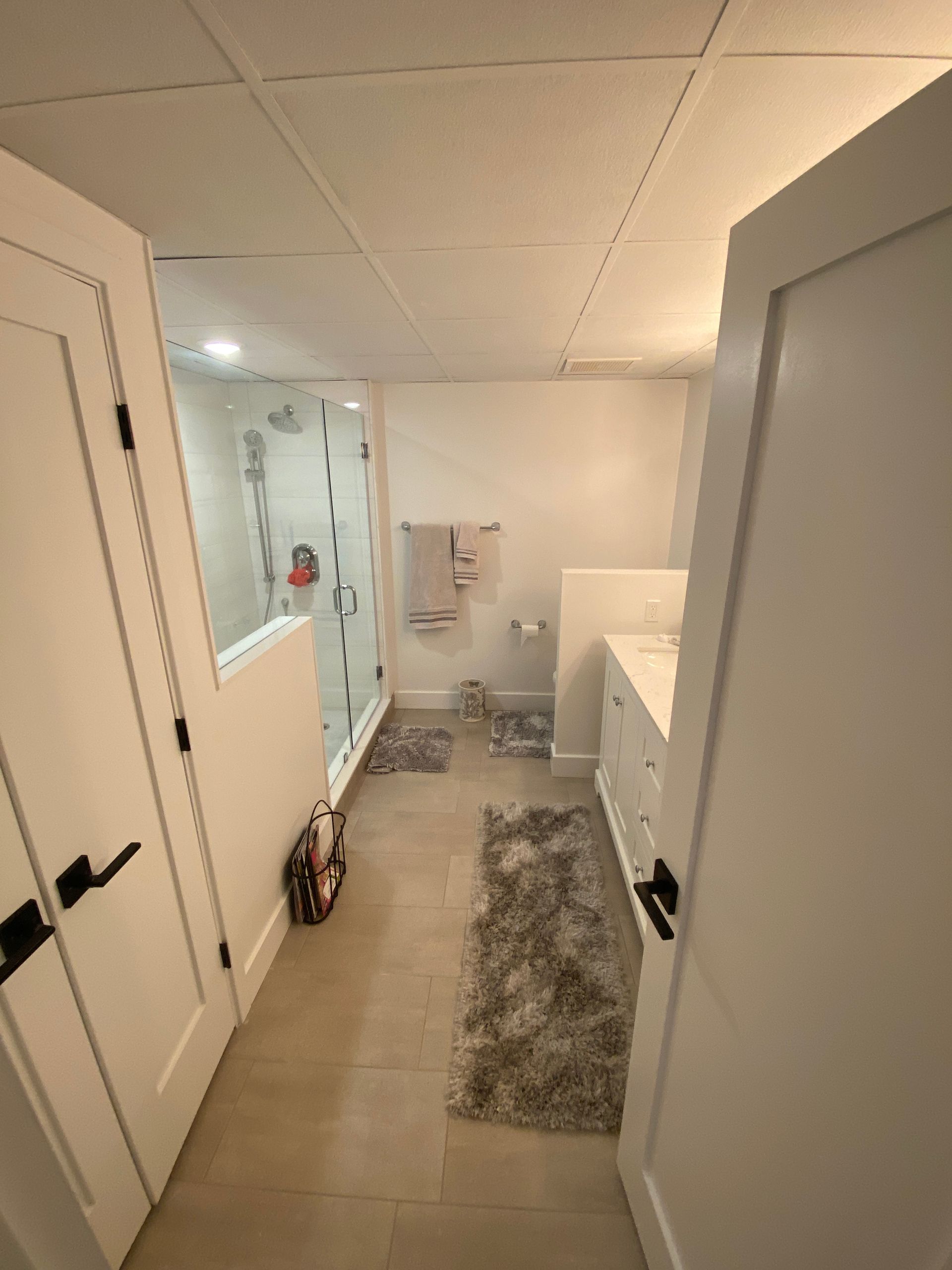narrow bathroom