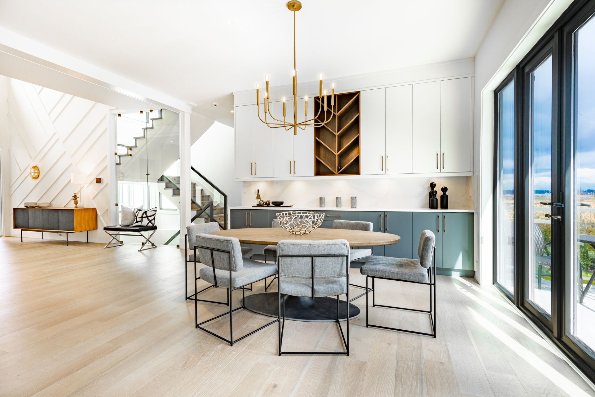 living room and kitchen