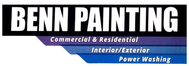 A logo for benn painting is shown on a white background