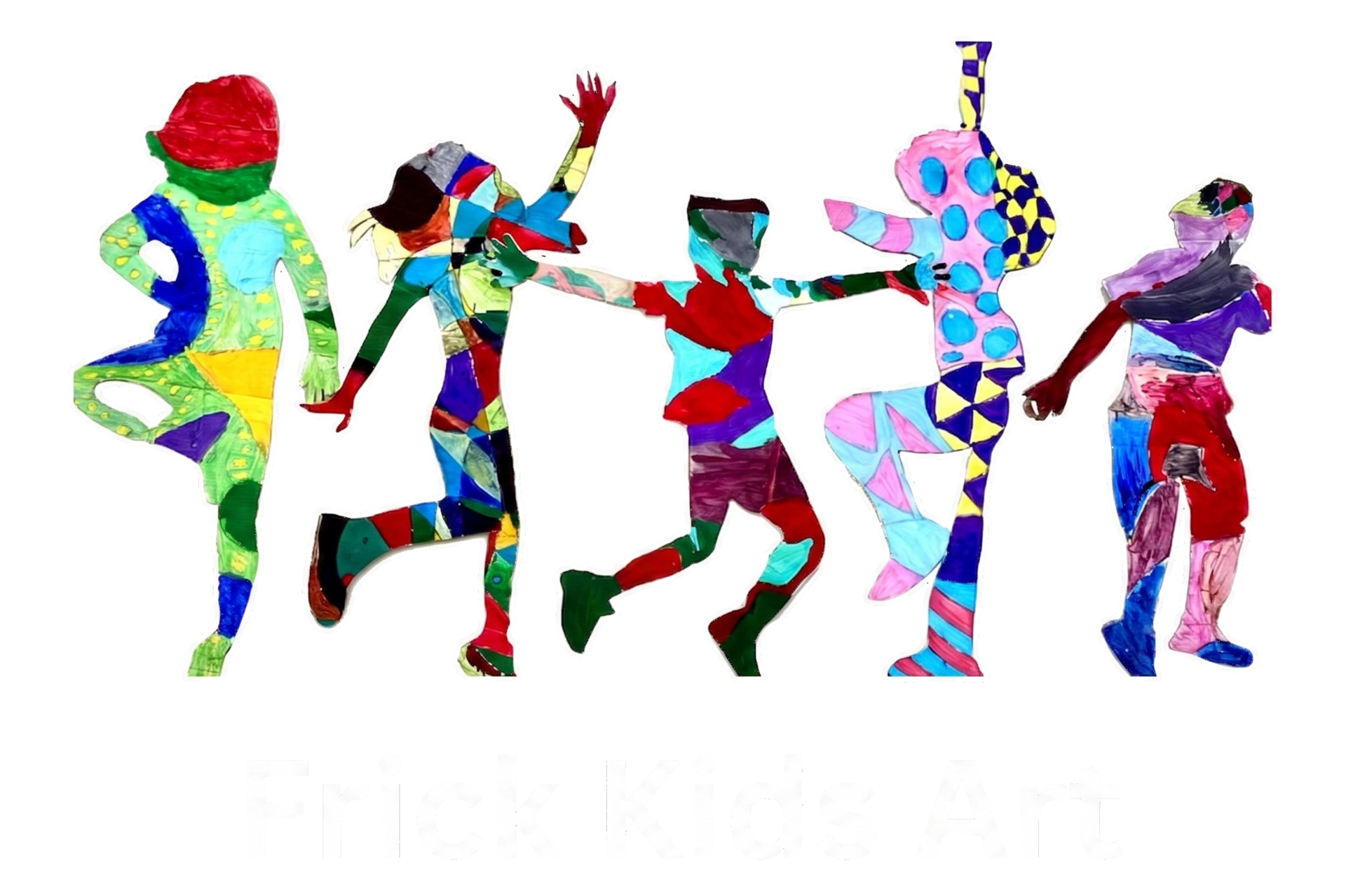 Five colorful figures in dynamic poses with the text 
