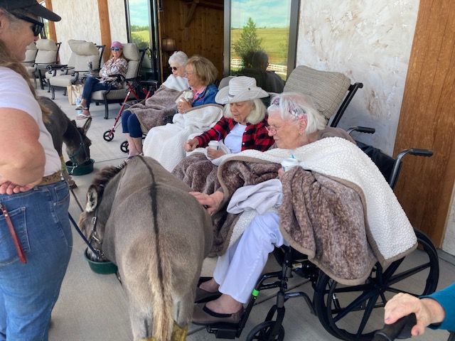 An elderly man is sitting on a couch with a nurse standing next to him.