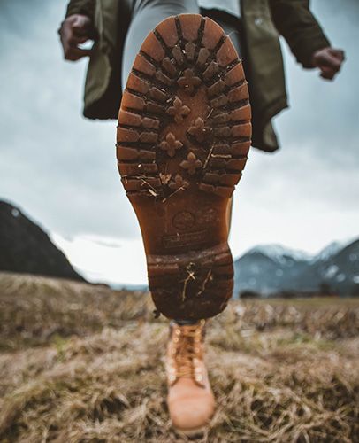 voetafdruk, footprint, onderkant schoen