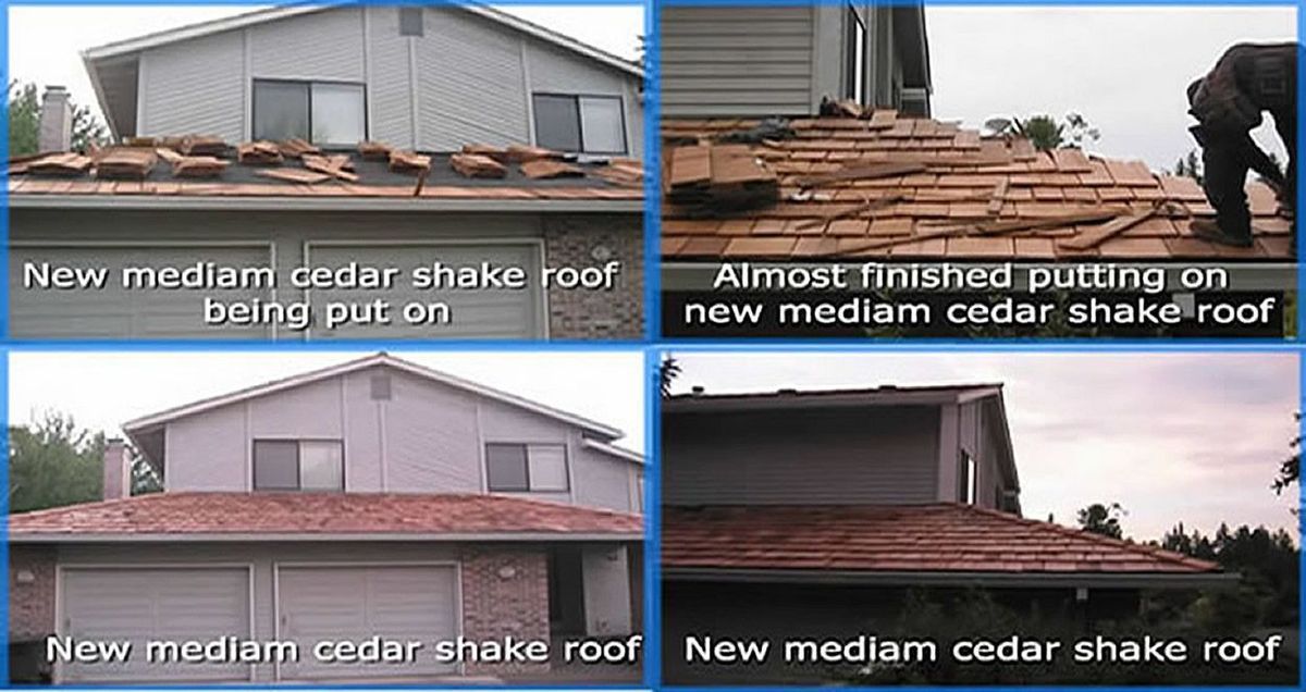 A picture of a house with a cedar shake roof