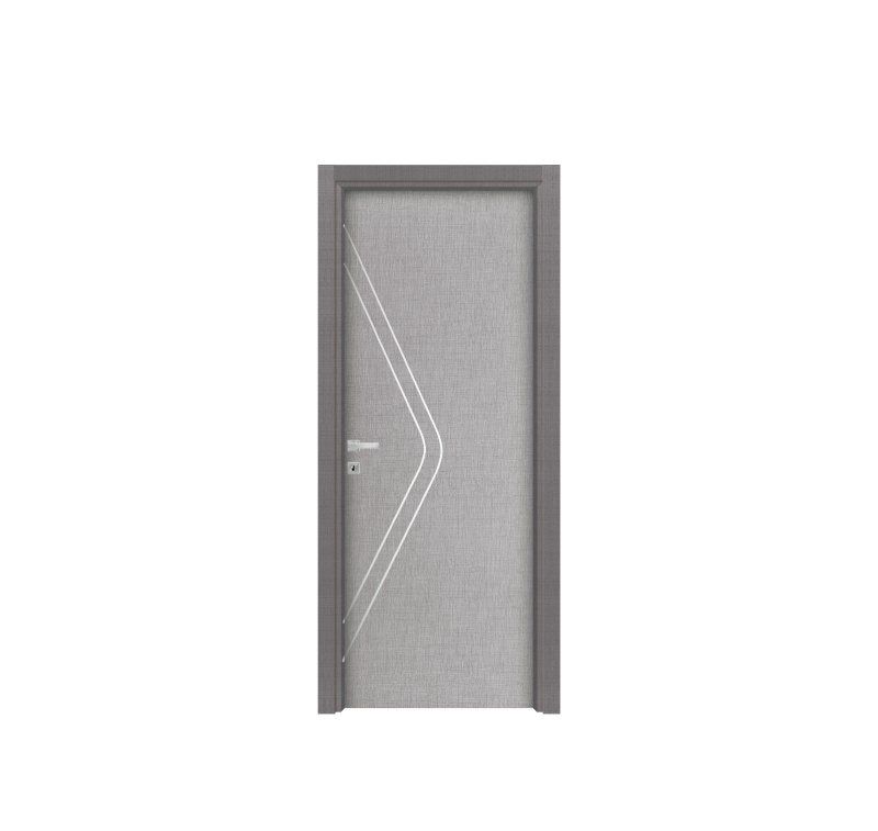 Porta grigia con linee geometriche