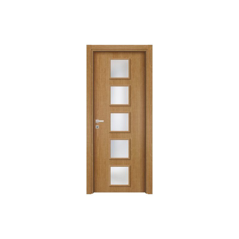 Porta con decorazioni in vetro