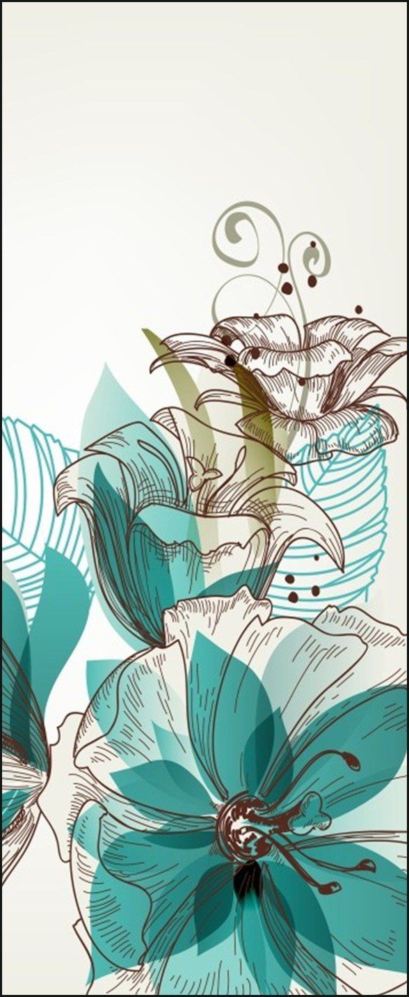 Stampa con fiori azzurri