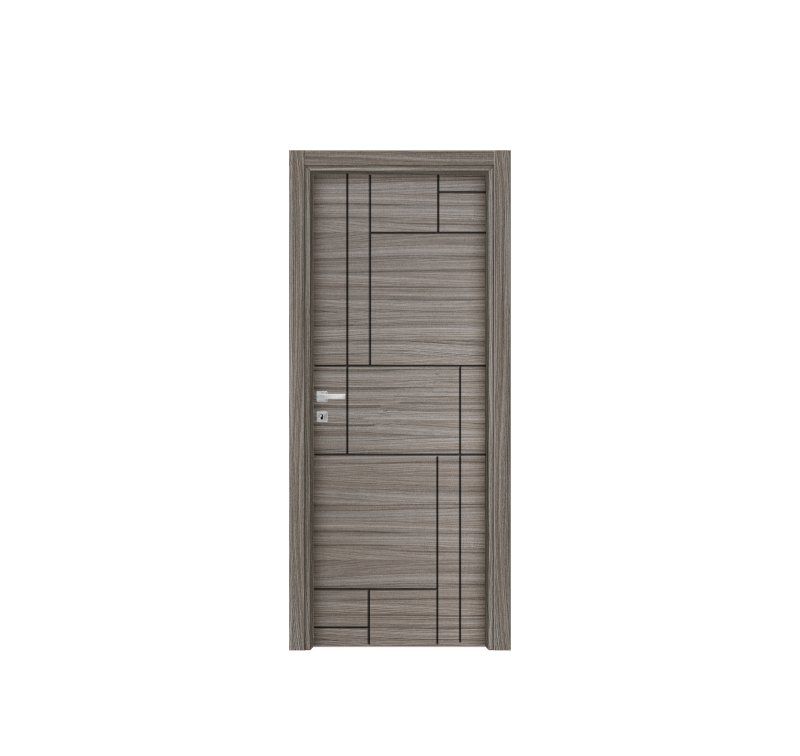 Porta grigio scuro con geometrie