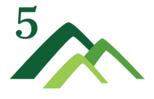 A green mountain with the number 5 on it