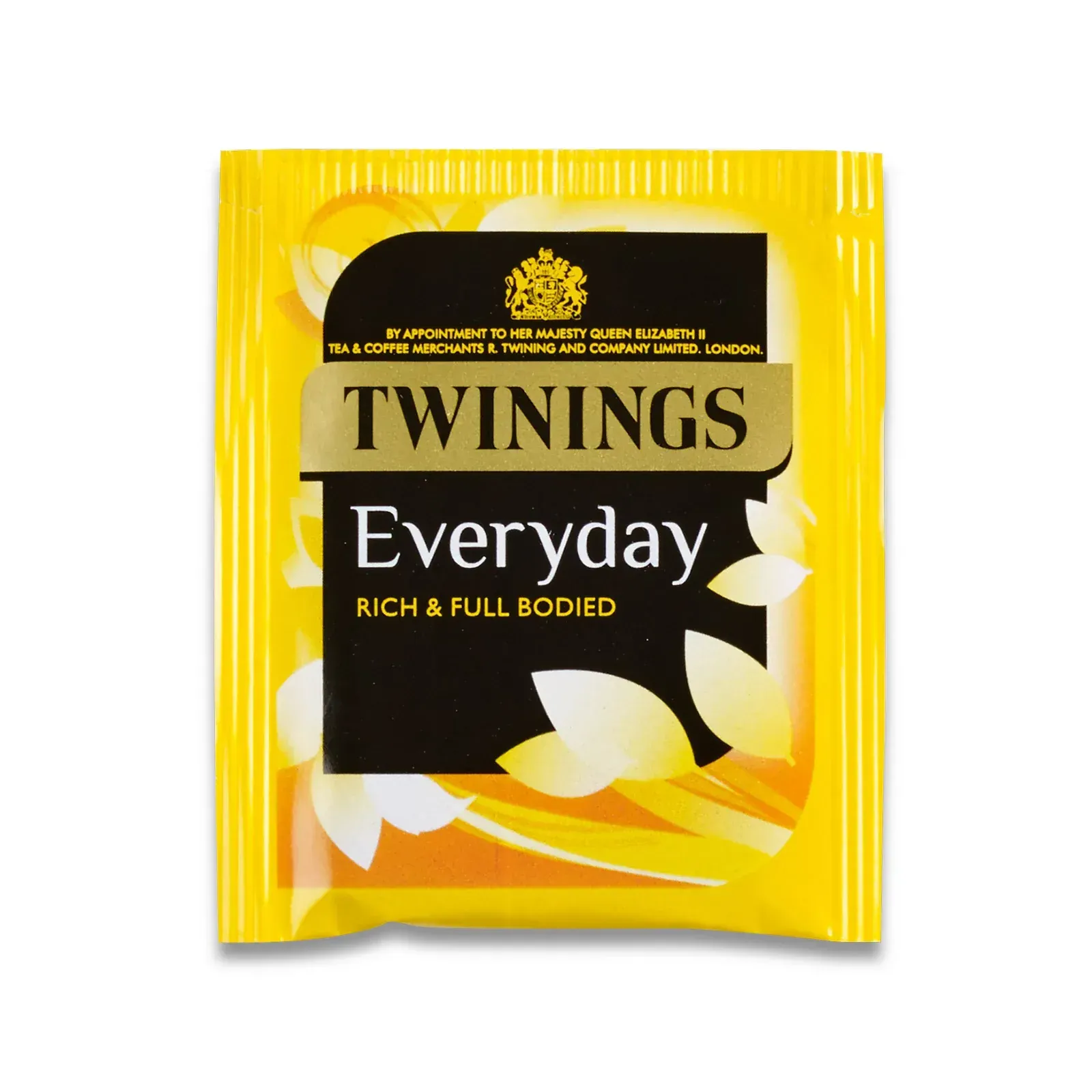 Twinings Everyday rich and full-bodied tea bag on a yellow packet