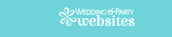 White “Wedding & Party websites” logo on a teal background