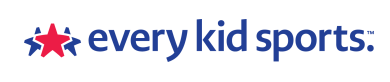 Every Kid Sports logo with red-and-blue star figure and blue text on a white background