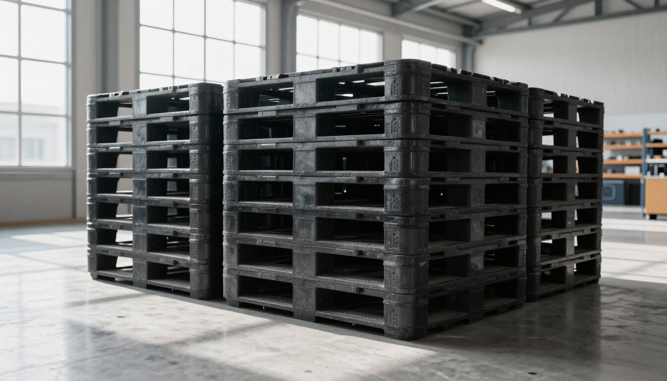 Heavy-duty plastic pallet ready for commercial reuse