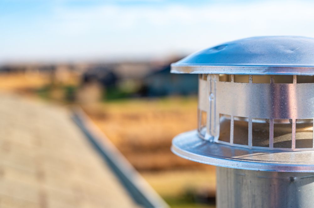 Close-up of a silver path light beside a blurred paved walkway at sunset