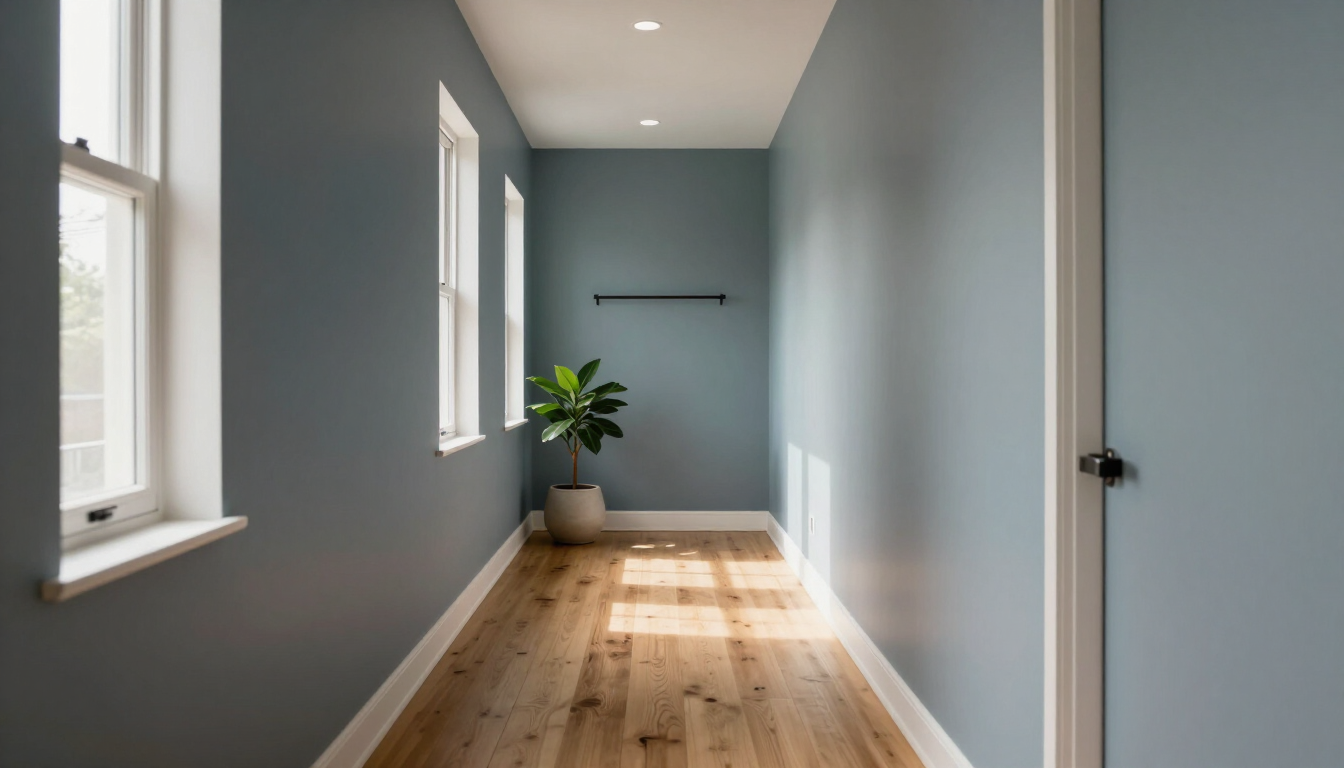 Tidy sunlit hallway in a Central Coast home