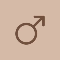 a brown male symbol with an arrow pointing up on a brown background .