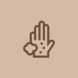 an icon of a hand with dots on it .