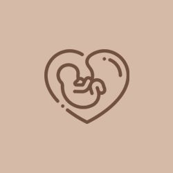 a line drawing of a baby in a heart .
