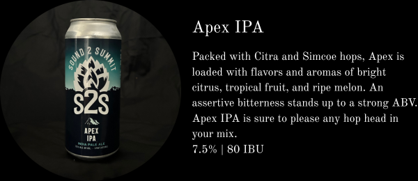 Cans of award-winning Apex IPA  available in Everett or Snohomish