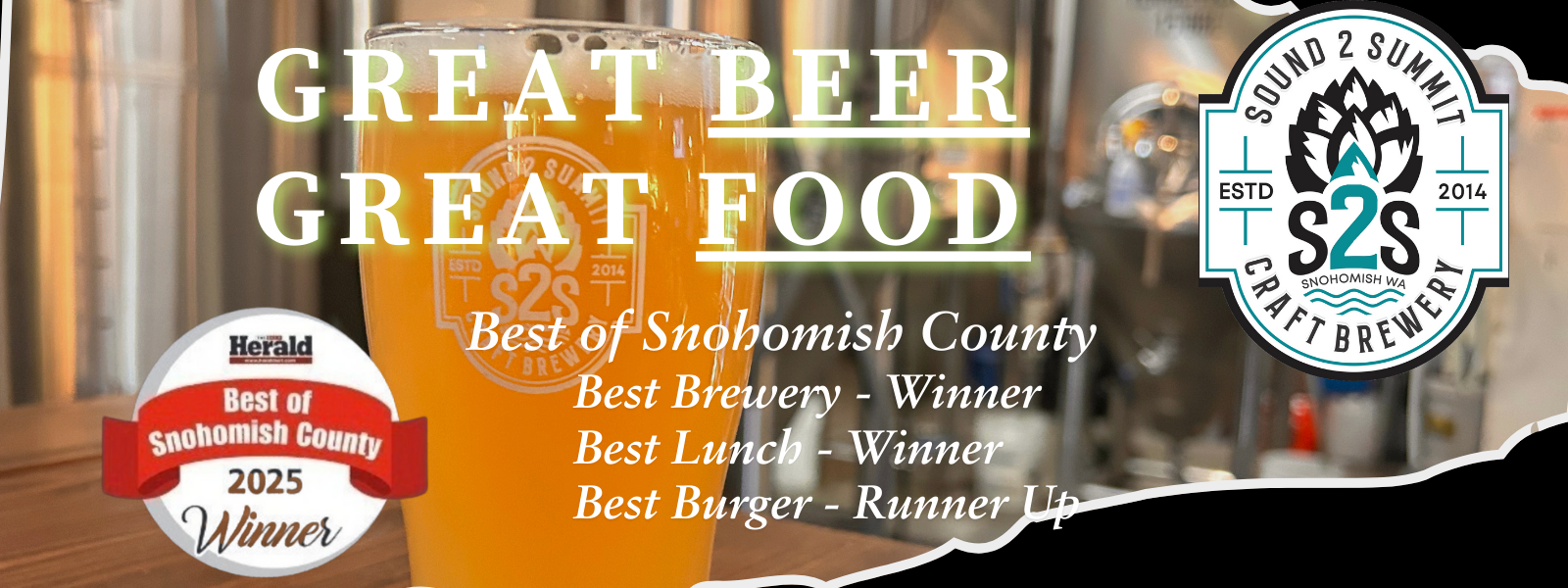 Voted best brewery in Snohomish County