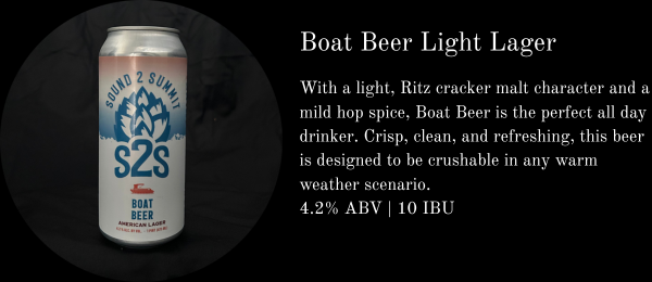 Cans of award-winning Boat Beer Light American Lager are  available in Everett or Snohomish - beer to go