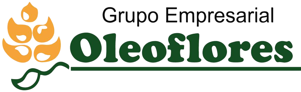 Un logotipo para el grupo empresarial oleoflores con un icono de trigo.