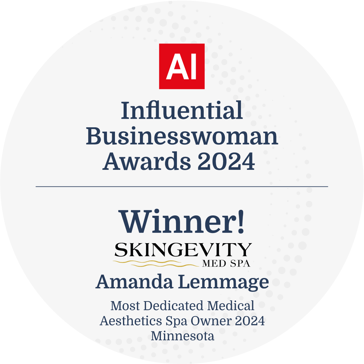 The winner of the influential businesswoman awards 2024 is Amanda Lemmage. The winner of the influential businesswoman awards 2024 is Amanda Lemmage.