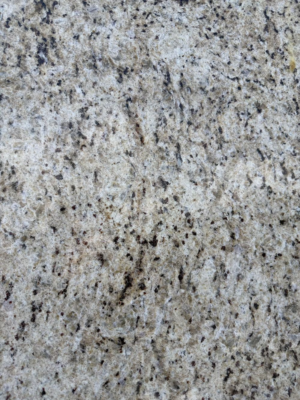 Close-up of light gray speckled stone surface with black and white flecks
