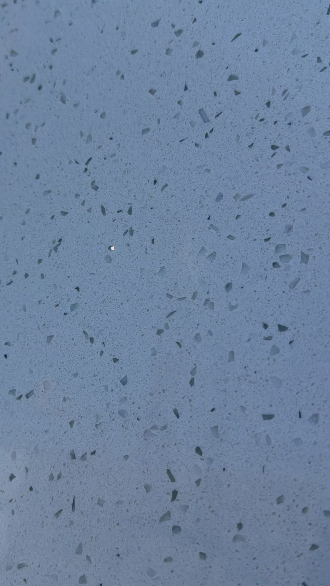 Blue-gray speckled surface with scattered dark flecks