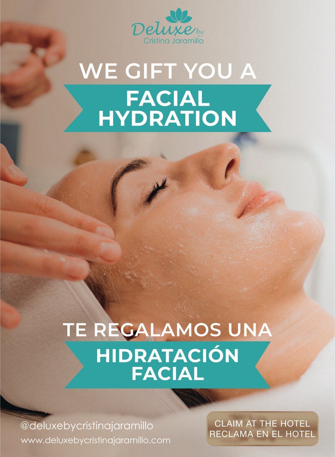 A woman is getting a facial hydration at a spa.