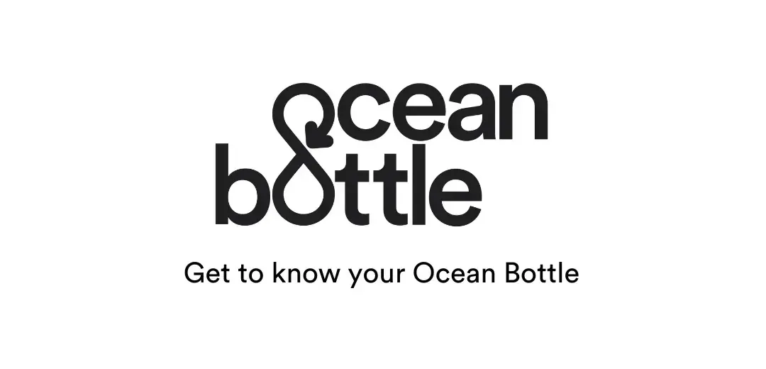 Ocean Bottle logo with water bottle graphic and text “ocean bottle” and “Get to know your Ocean Bottle.”