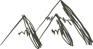 Three sketchy mountain peaks.