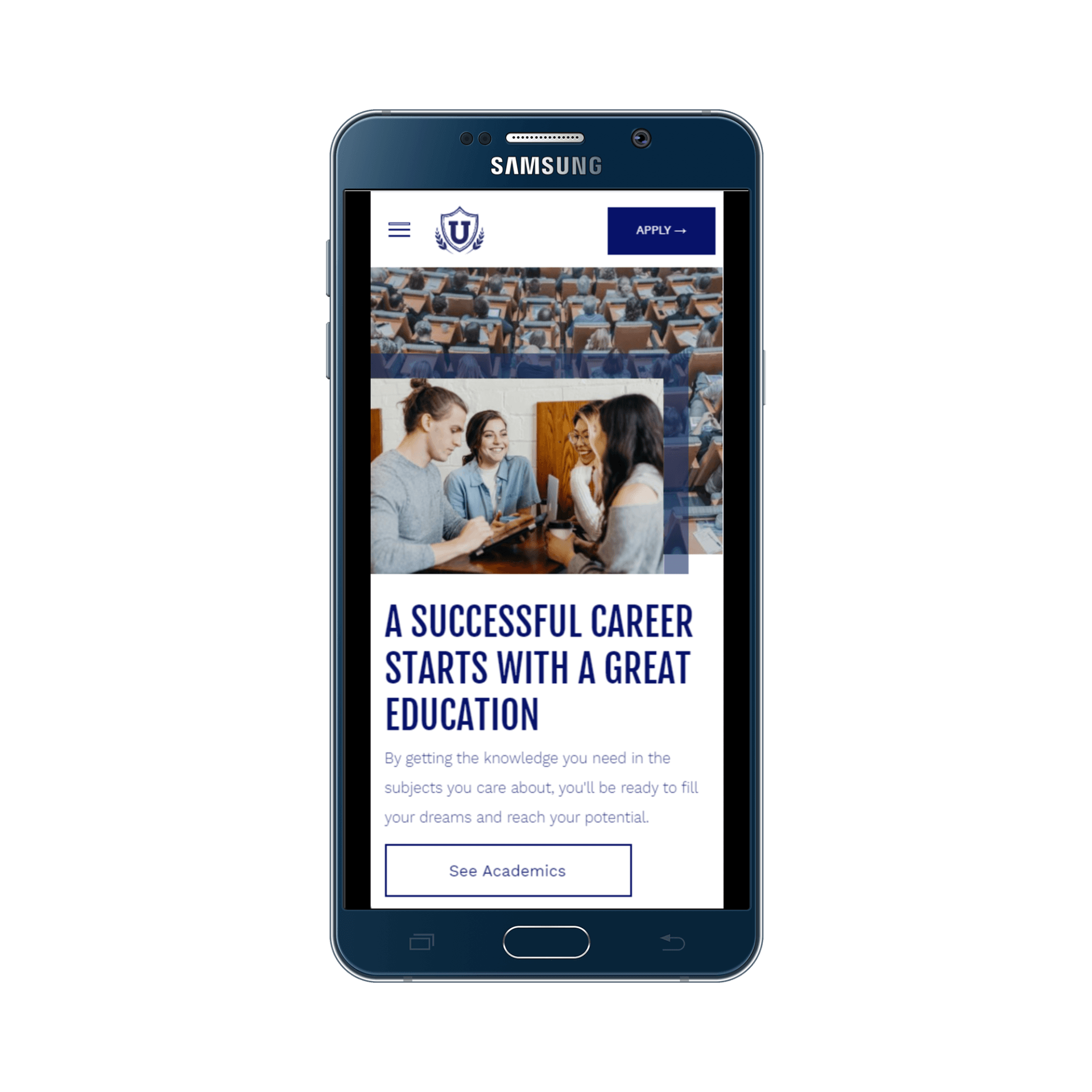 Academic Template Mobile View