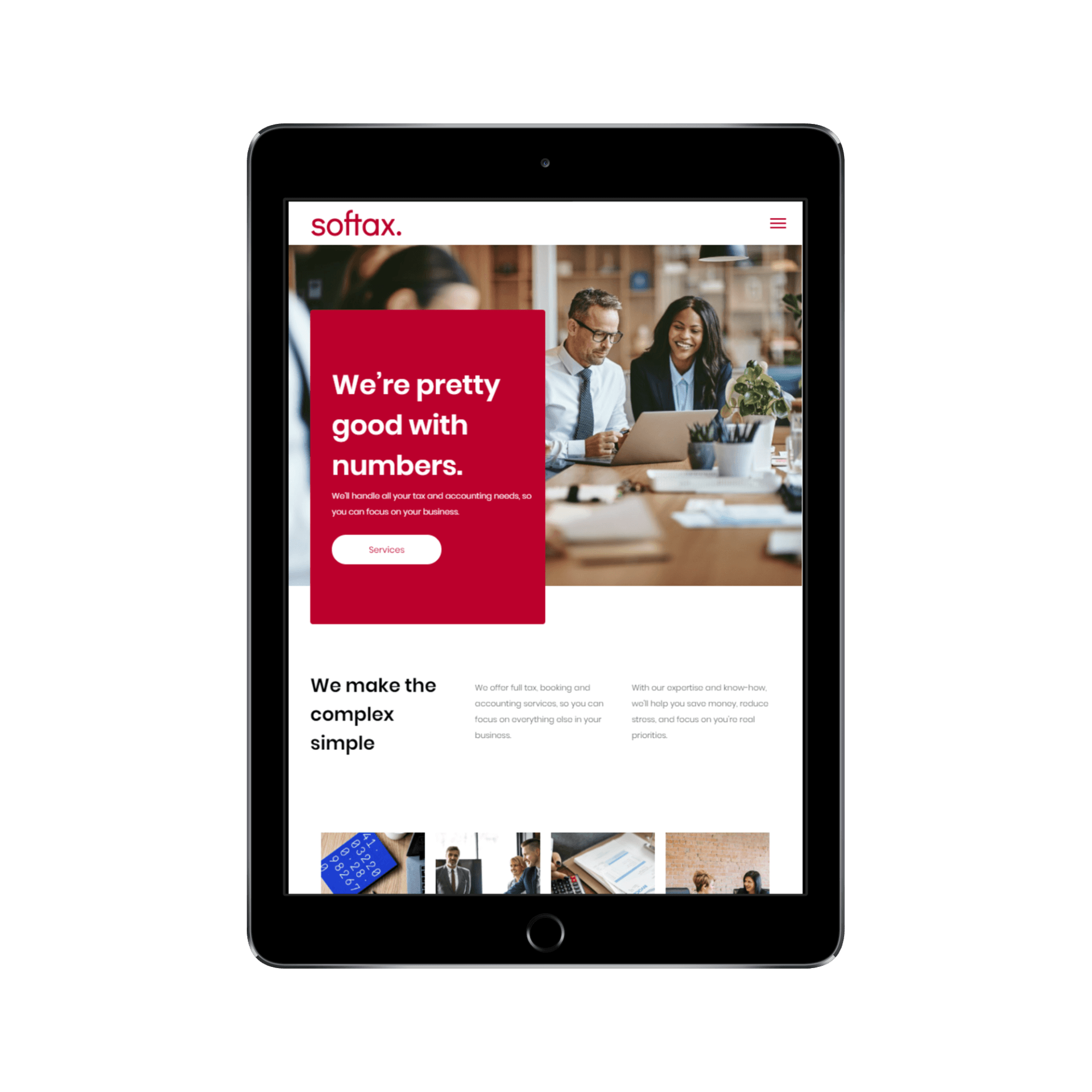 Accountant Template Tablet/iPad View