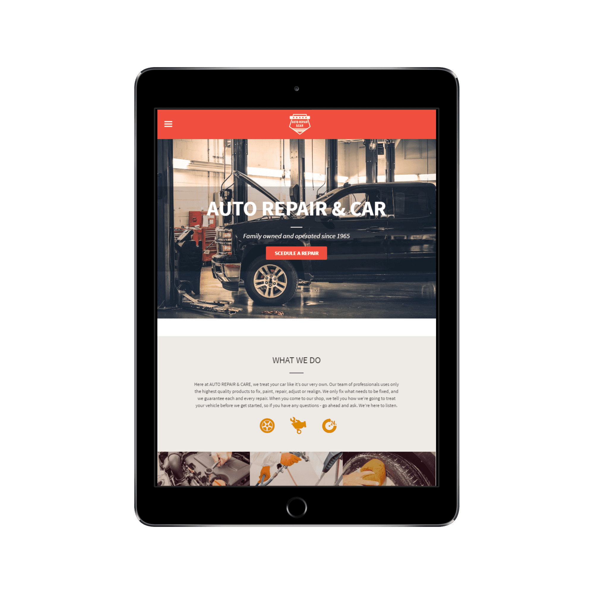 Auto Repair Tablet/iPad View