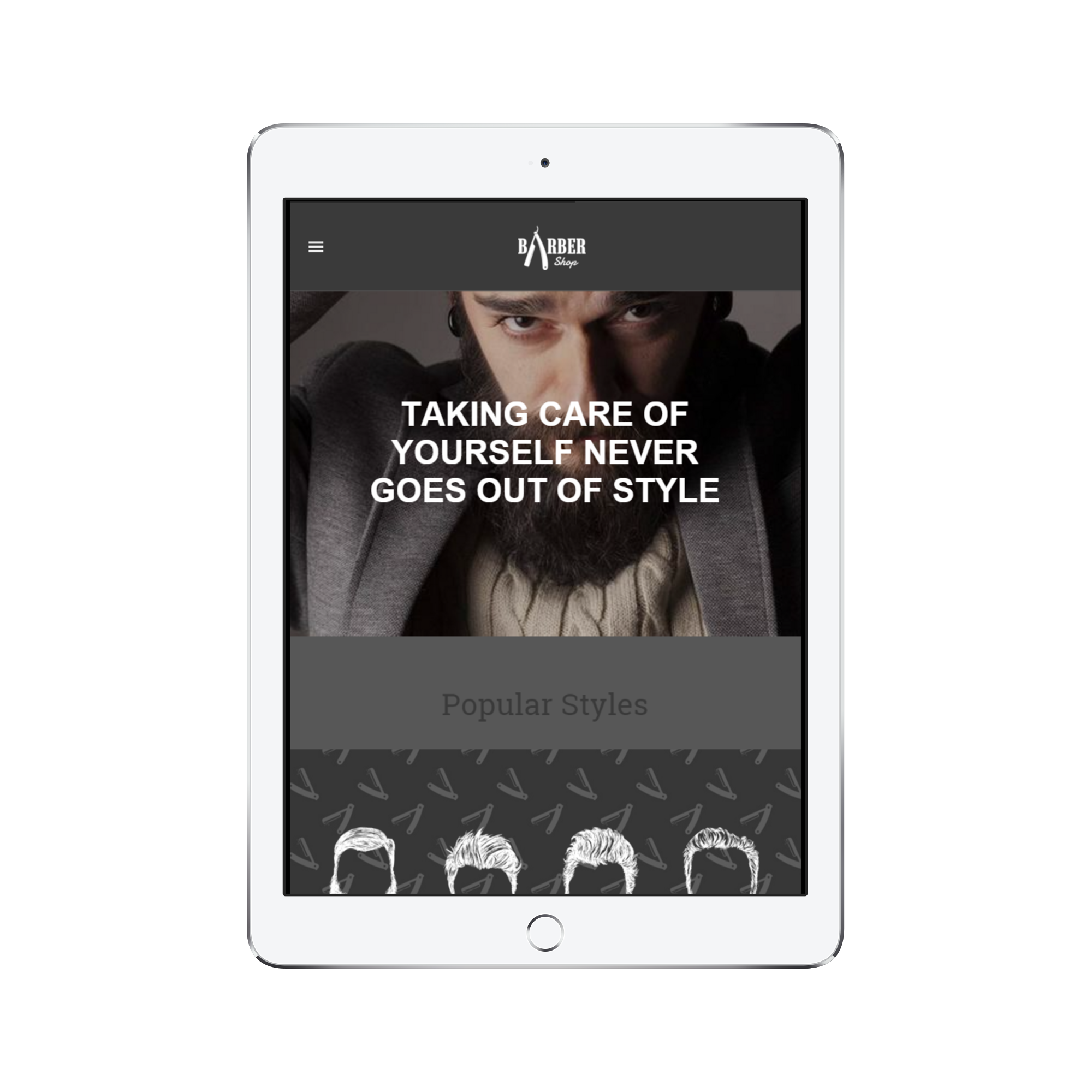 Barber Shop Tablet/iPad View