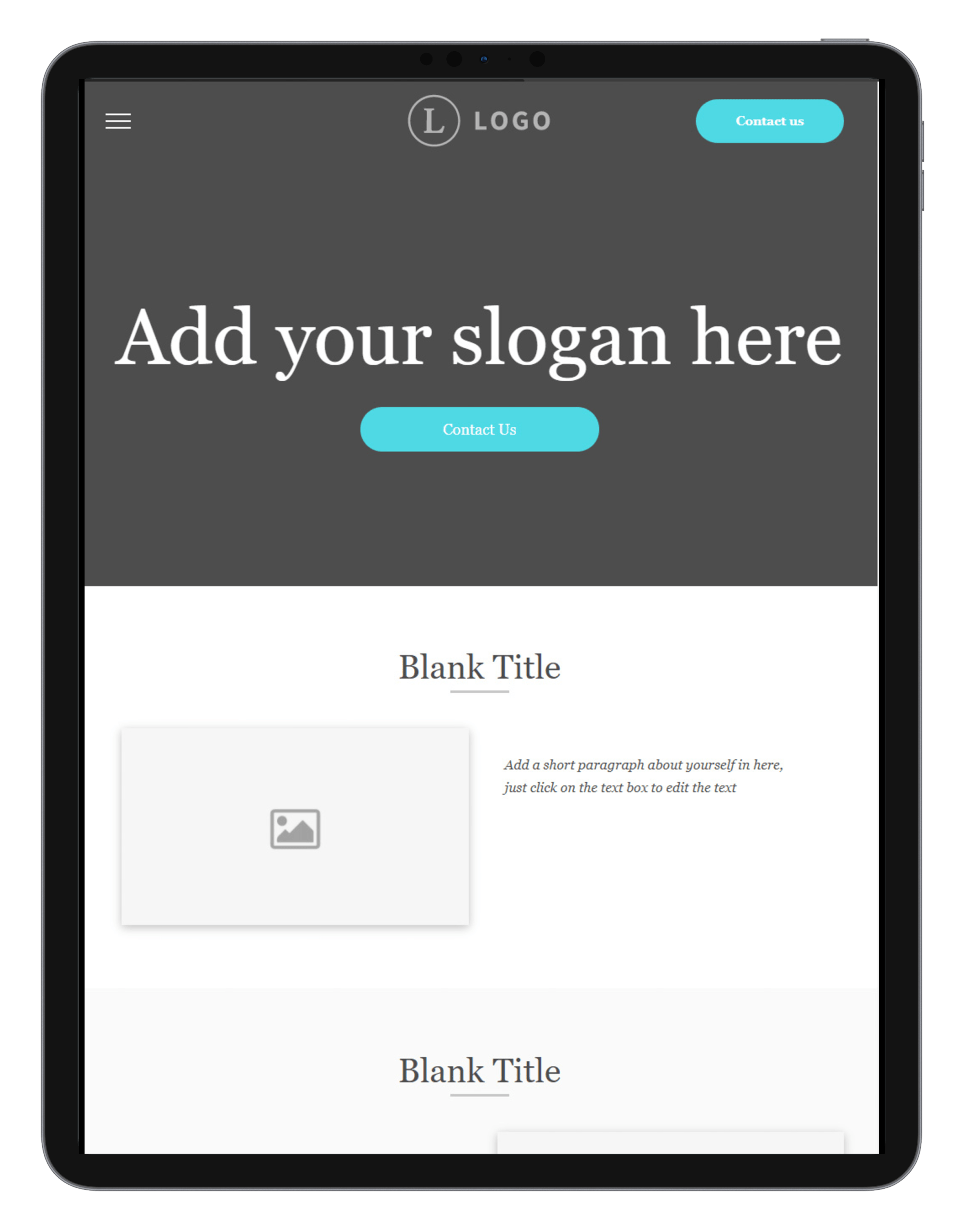 Blank Row Tablet/iPad View