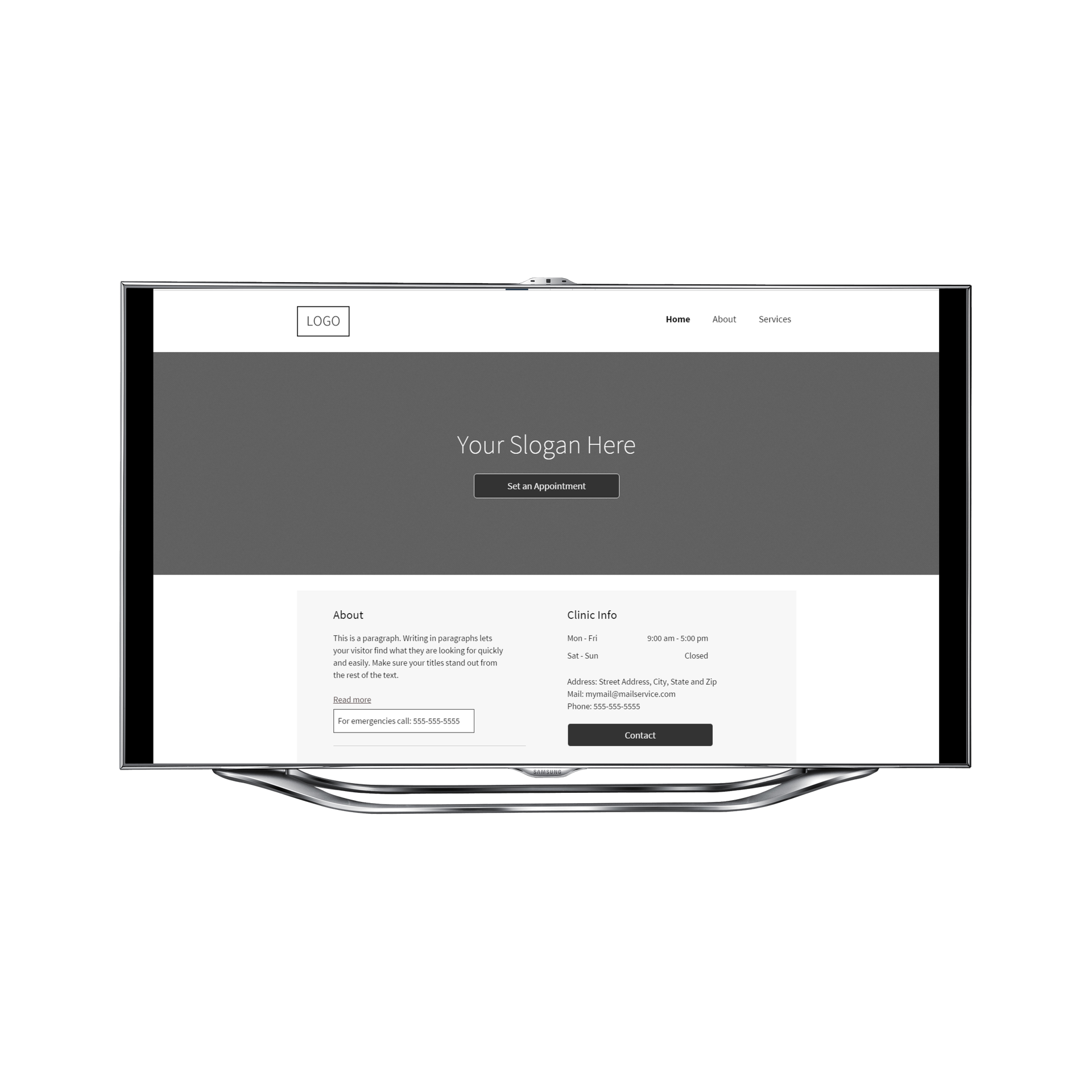 Blank Services Desktop View