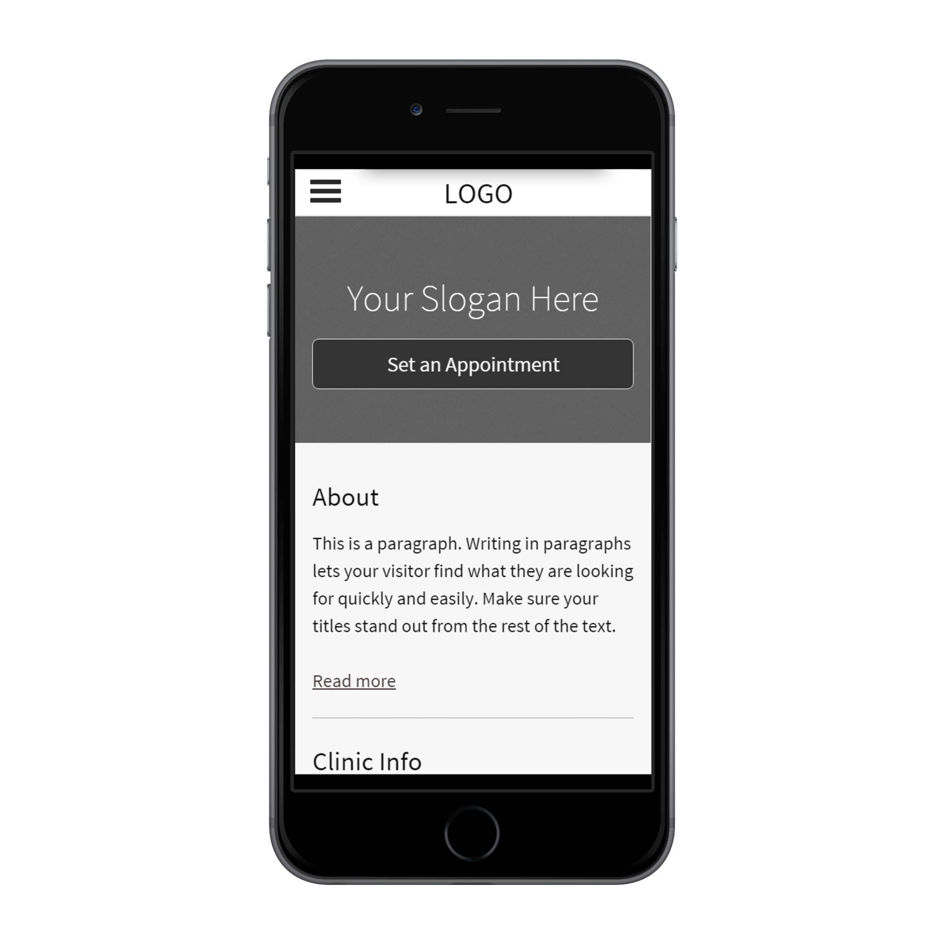Blank Services Mobile View