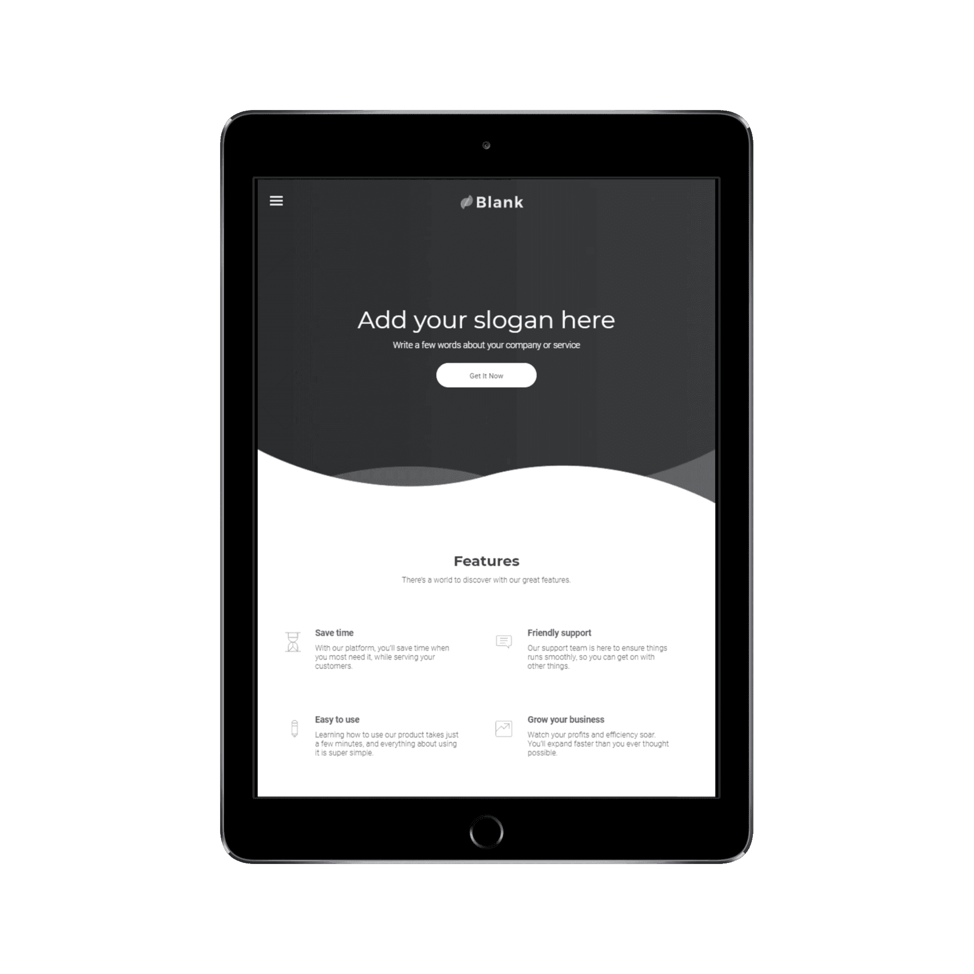 Blank One Tablet/iPad View