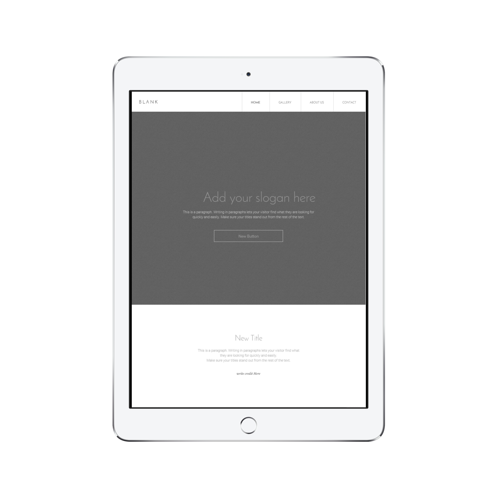 Blank Parallax Tablet/iPad View