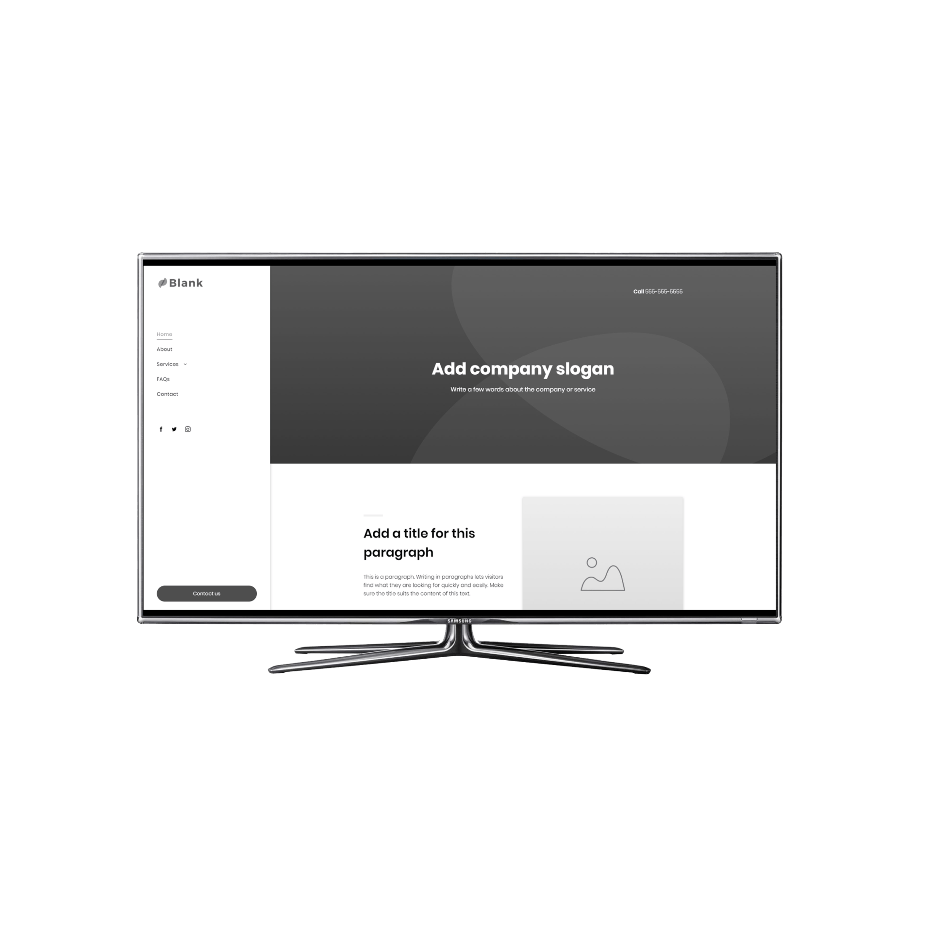 Blank Side Bar Desktop View