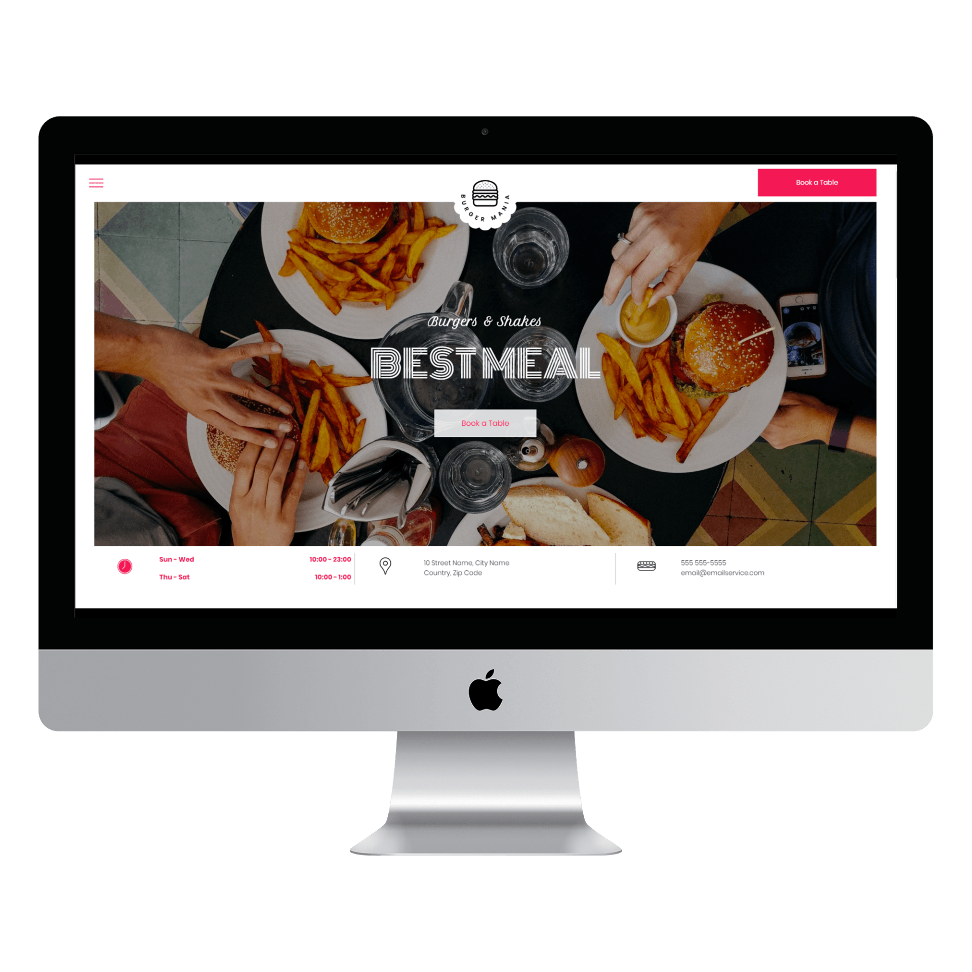 Burger Restaurant Desktop View