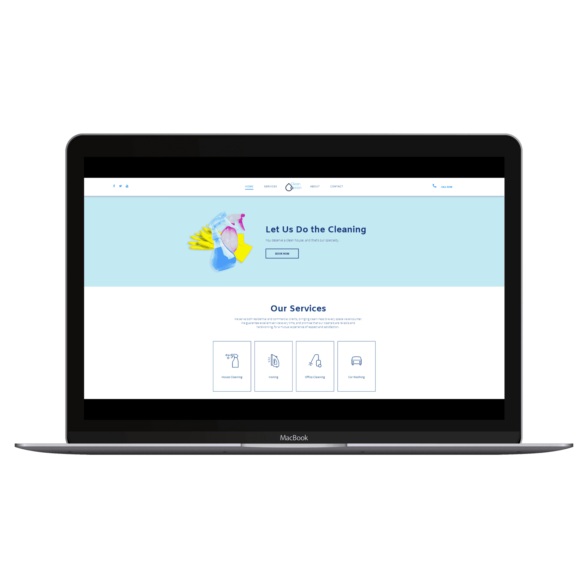 Cleaning Service Desktop View