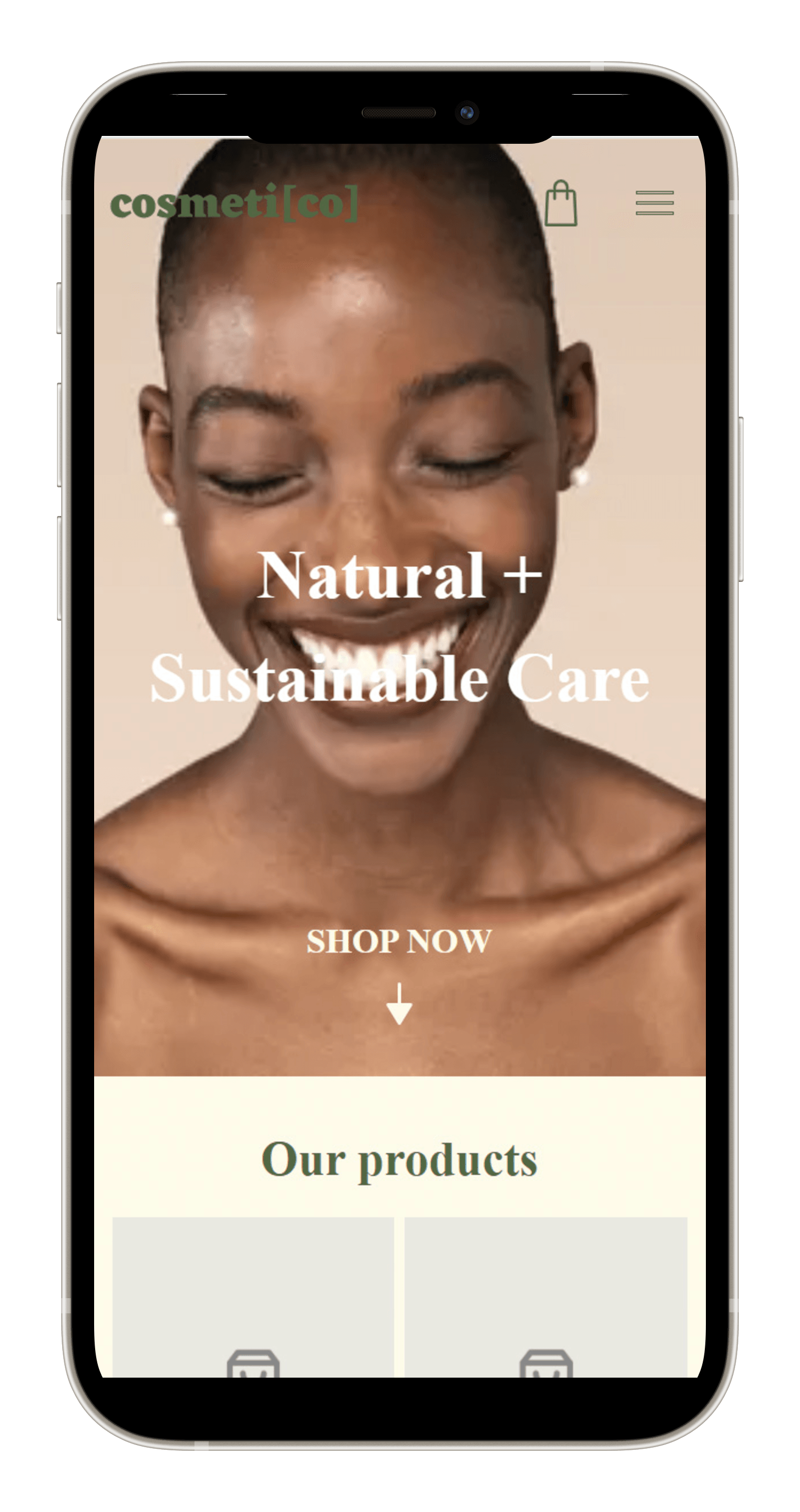 Cosmetic Store Mobile View