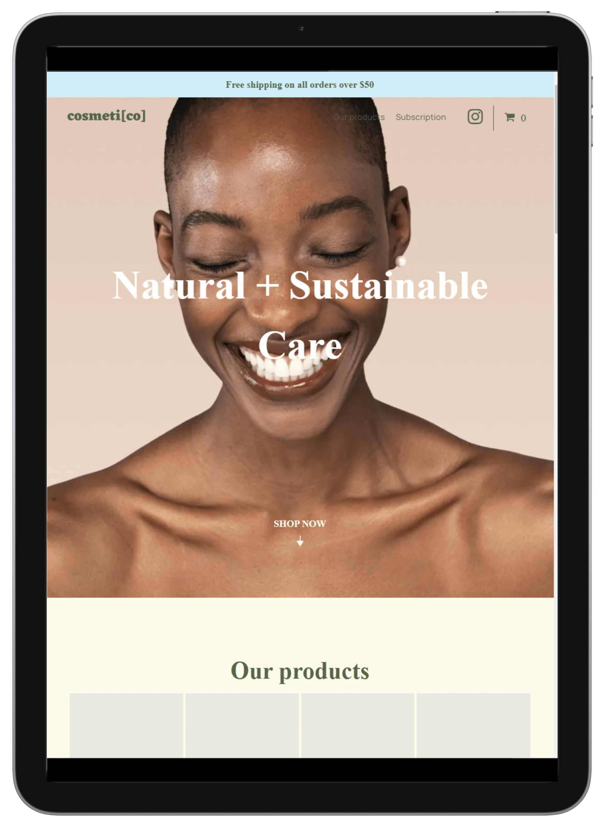 Cosmetic Store Tablet/iPad View