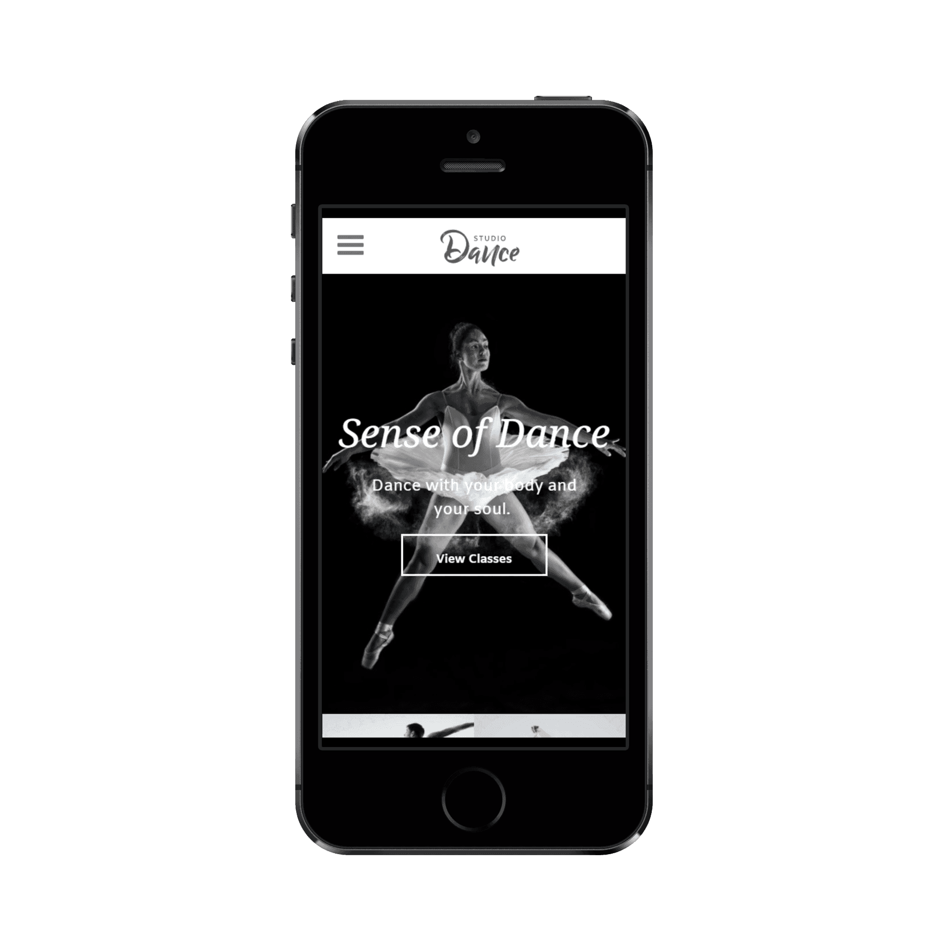 Dance Studio Mobile View