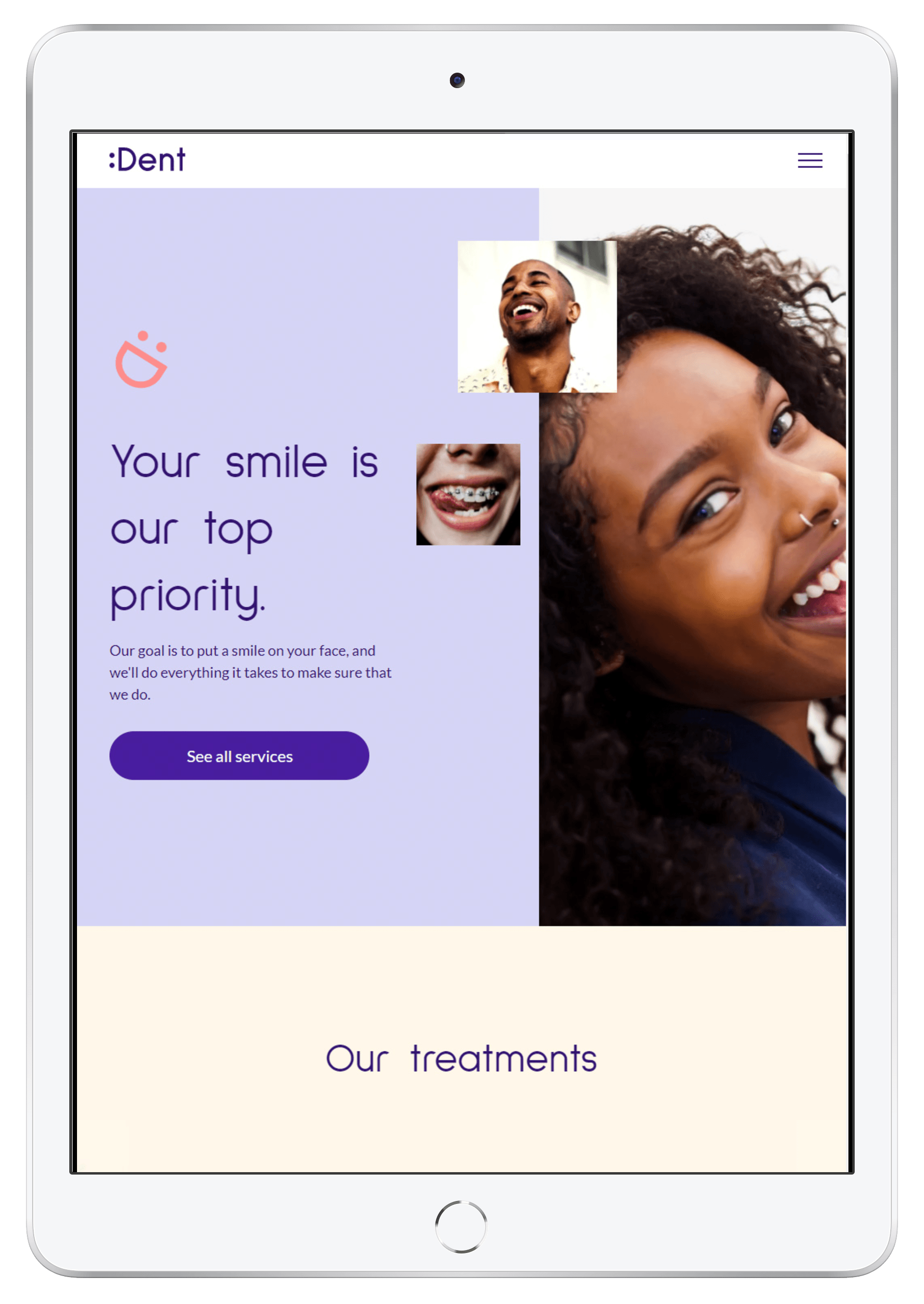 Dental Clinic Tablet/iPad View