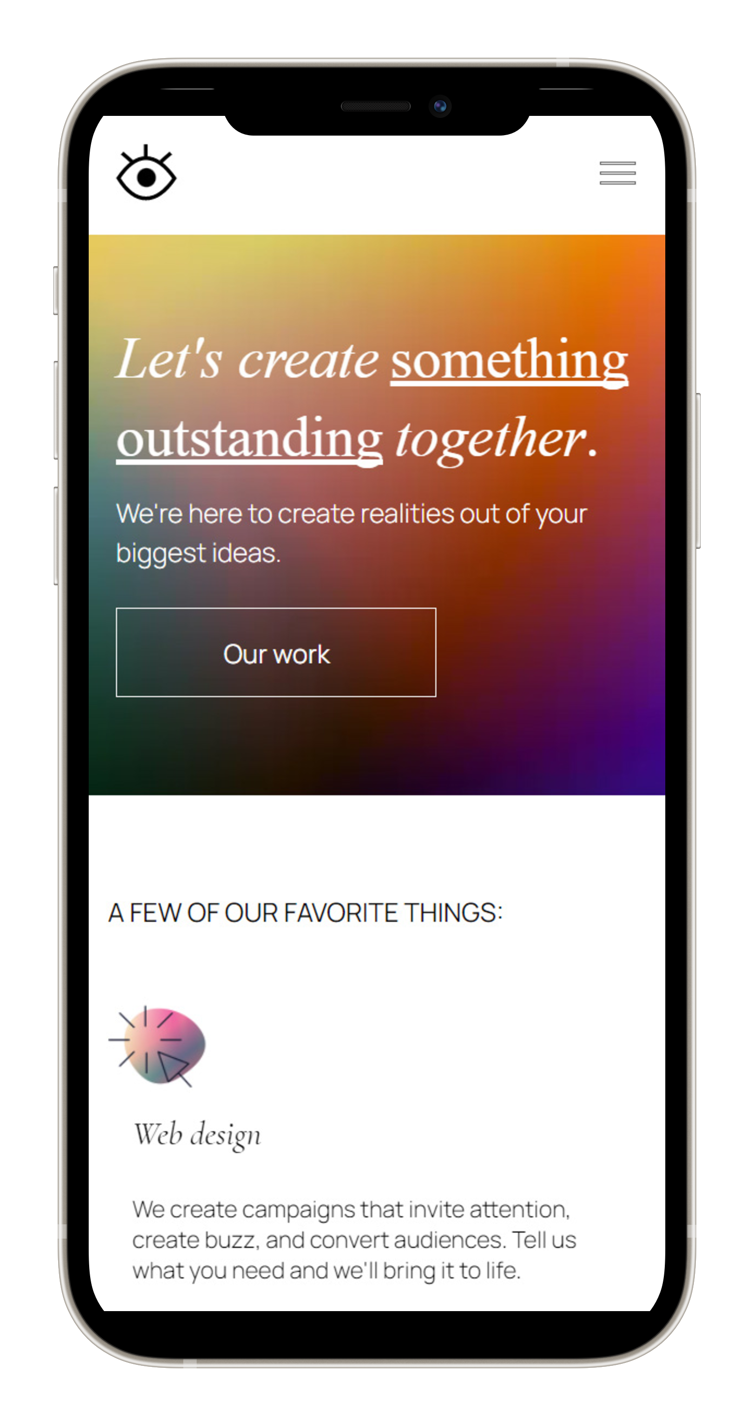 Design Agency Mobile View