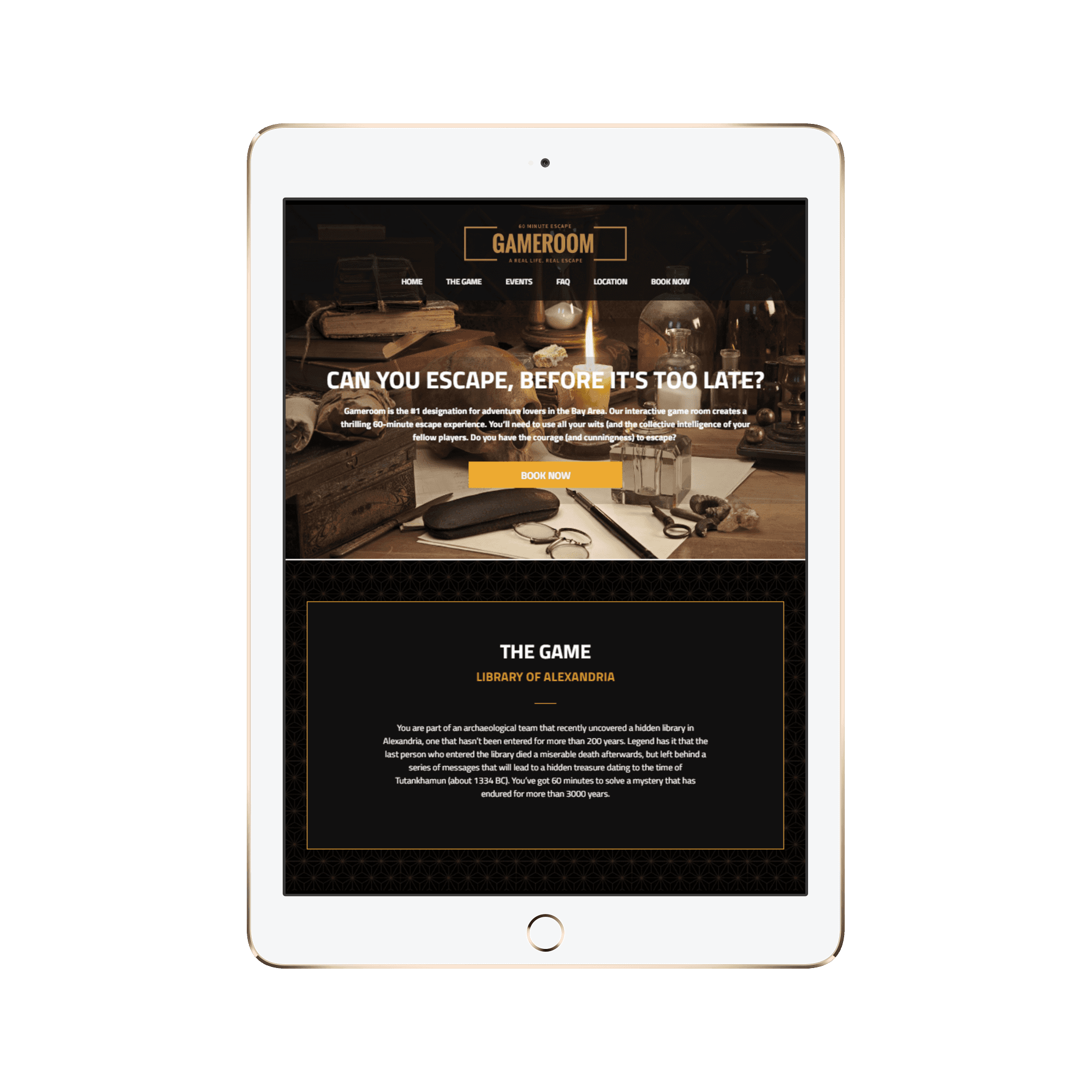 Escape Room Tablet/iPad View