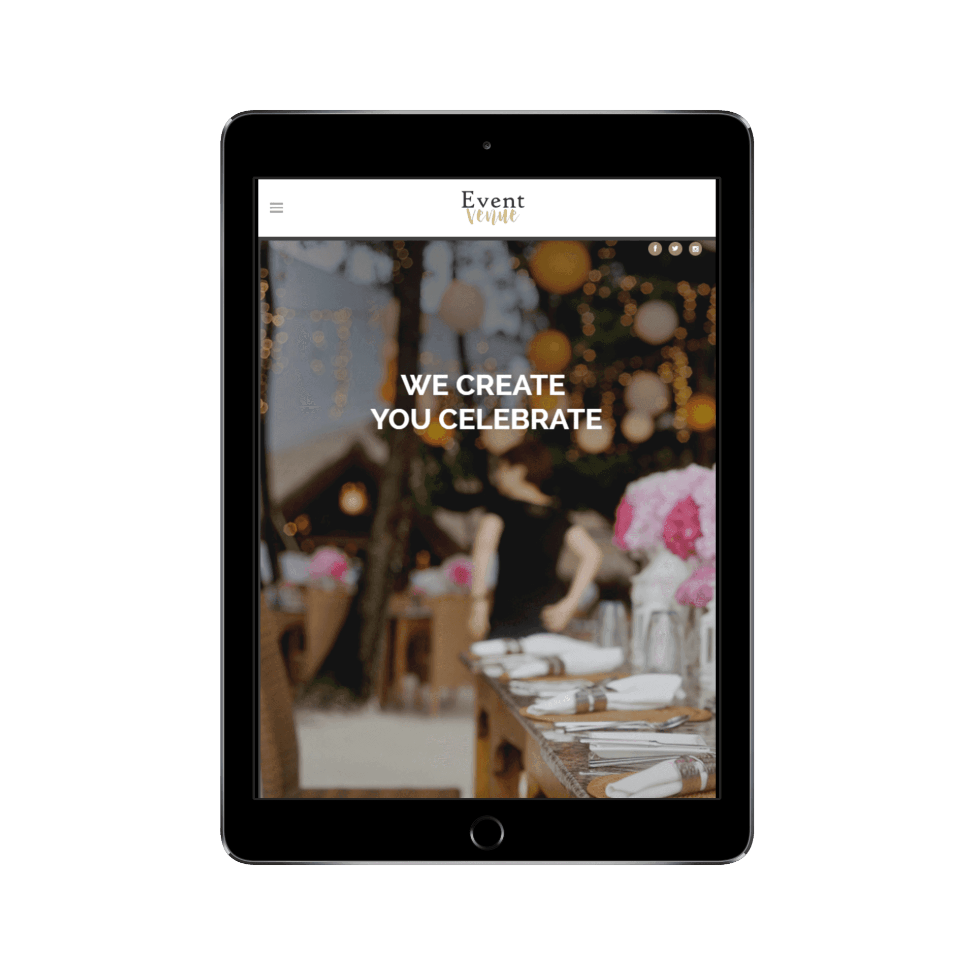 Event Venue Tablet/iPad View
